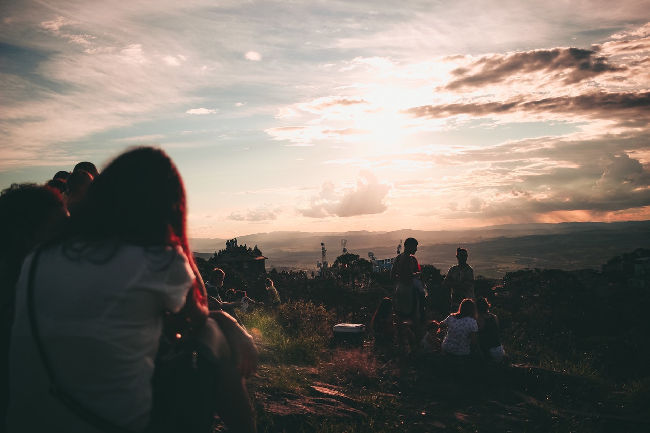 People Gathering during Sunset