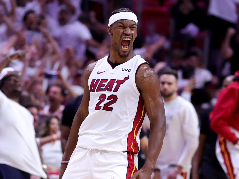 Miami heat player celebrating