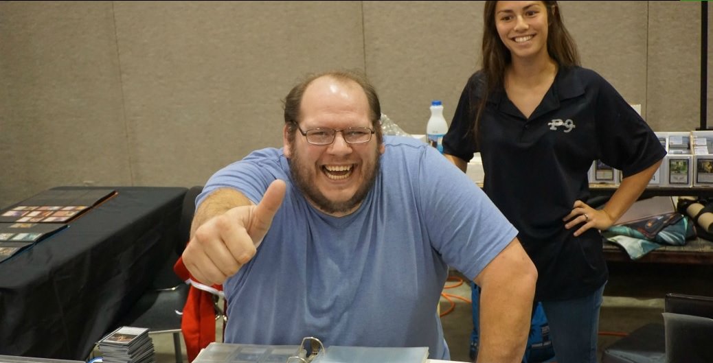 Dan Bock Playing Magic Cards