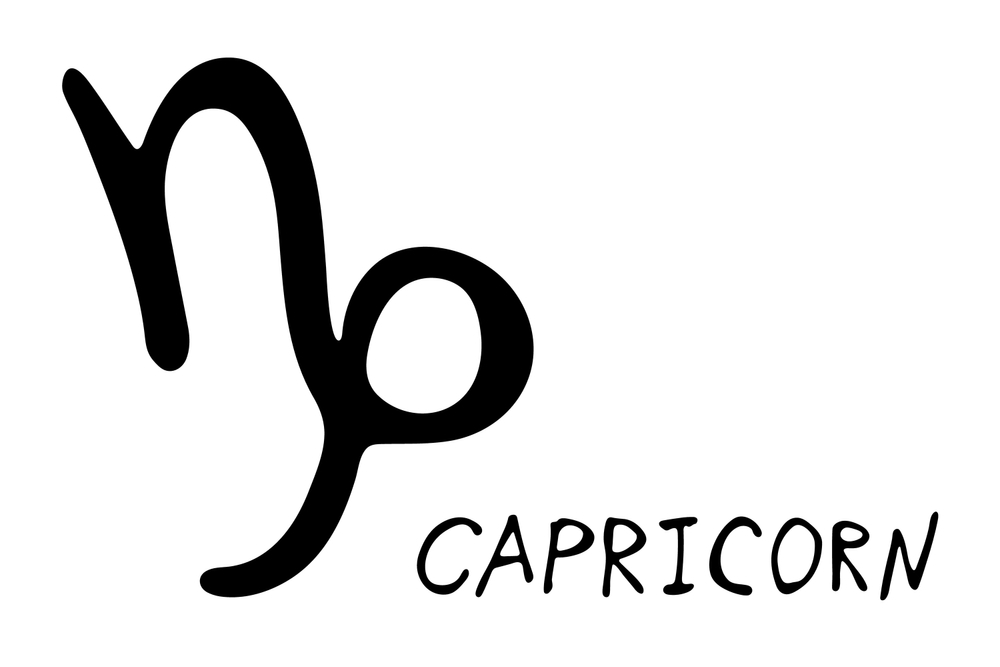 Capricorn zodiac sign, esoteric symbol.